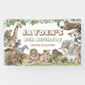 Oerwoud Forest Wild Animals Birthday Banner (Horizontaal)