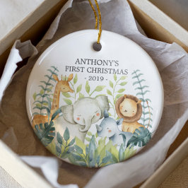 Oerwoud Foto Baby's Eerste Kerstmis Ornament