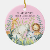 Oerwoud Foto Girls Baby's Eerste Kerstmis Ornament (Voorkant)