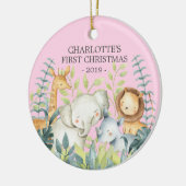 Oerwoud Foto Girls Baby's Eerste Kerstmis Ornament (Links)