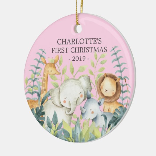 Oerwoud Foto Girls Baby's Eerste Kerstmis Ornament (Links)