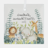 Oerwoud Foto's Baby's voor de eerste kerst Glas Ornament (Achterkant)