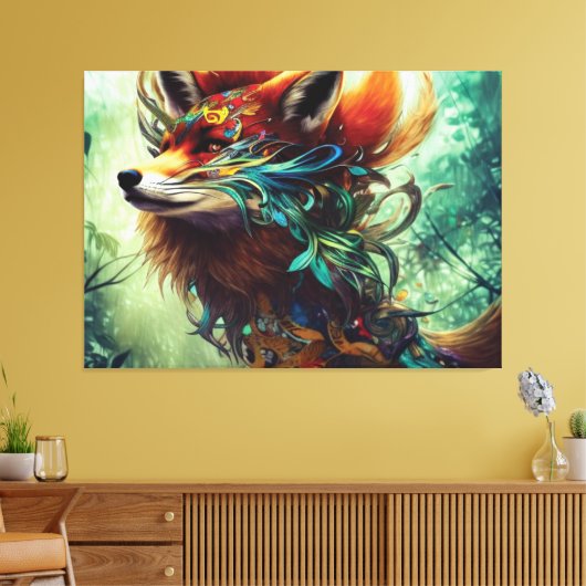 Oerwoud Fox Canvas afdrukken (Insitu (Woonkamer))