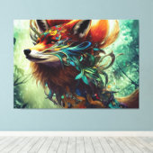 Oerwoud Fox Canvas afdrukken (Insitu (Houten vloer))
