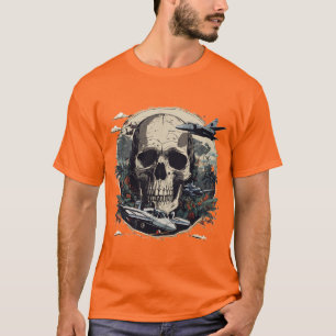 Oerwoud Fury: Skull, Smoke en Fighter Jet T-shirt