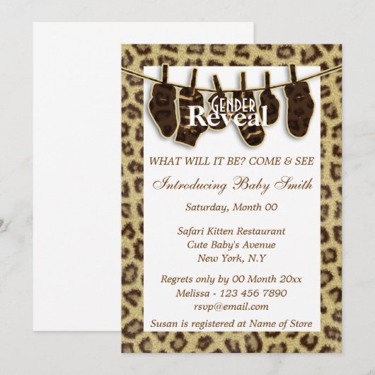 Oerwoud gender onthullen PERSONALIZE Kaart (Voorkant / Achterkant)