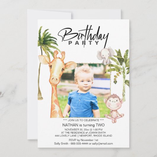 *~* Oerwoud Giraffe 2 TWEE AR21 Fotodag  Kaart (Voorkant)