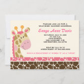Oerwoud Giraffe Afdrukken (roze) Baby shower 5x7 U Kaart (Voorkant)