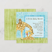 Oerwoud Giraffe Baby Boy Meisje Tweeling Douche Ui Kaart (Voorkant / Achterkant)