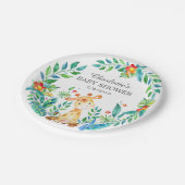 Oerwoud Giraffe Baby shower 7-inch Bord (Gekanteld)