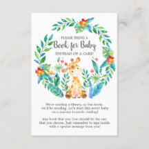 Oerwoud Giraffe Baby shower Boek voor Baby Kaart