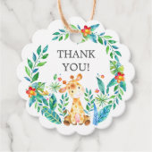 Oerwoud Giraffe Baby shower Favor Gift Label (Voorkant)
