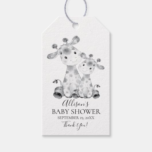 Oerwoud Giraffe Baby shower Favor Gift Label Cadeaulabel (Voorkant)