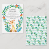 Oerwoud Giraffe Baby shower Gift Display Douche Informatiekaartje (Voorkant / Achterkant)