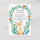 Oerwoud Giraffe Baby shower Gift Display Douche Informatiekaartje (Voorkant)