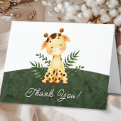 Oerwoud Giraffe Baby shower Hartelijk dank Bedankkaart