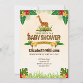 Oerwoud Giraffe Baby shower Kaart (Voorkant)