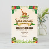 Oerwoud Giraffe Baby shower Kaart (Staand voorkant)