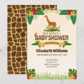 Oerwoud Giraffe Baby shower Kaart (Voorkant / Achterkant)
