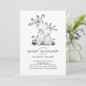 Oerwoud Giraffe Baby shower Kaart (Staand voorkant)