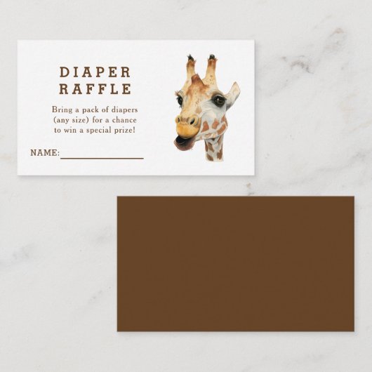 Oerwoud Giraffe Baby shower luierkaart Informatiekaartje (Voorkant / Achterkant)