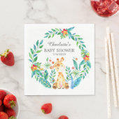 Oerwoud Giraffe Baby shower Papier Napkins Servet (Insitu)