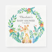 Oerwoud Giraffe Baby shower Papier Napkins