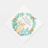 Oerwoud Giraffe Baby shower Papier Napkins Servet (Hoek)