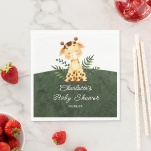 Oerwoud Giraffe Baby shower Papier Napkins Servet