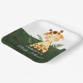 Oerwoud Giraffe Baby shower Papieren Borden Papieren Bordje (Gebogen)