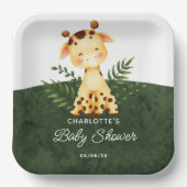 Oerwoud Giraffe Baby shower Papieren Borden Papieren Bordje (Voorkant)