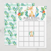 Oerwoud Giraffe BINGO Baby shower Game Kaart (Voorkant / Achterkant)