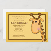 Oerwoud Giraffe Birthday Uitnodiging 5 x 7 (Voorkant / Achterkant)