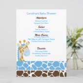 Oerwoud Giraffe Blue Custom Baby shower Menu