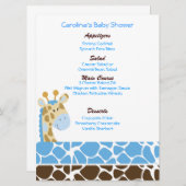 Oerwoud Giraffe Blue Custom Baby shower Menu