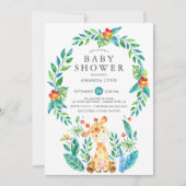 Oerwoud Giraffe Boy Baby shower Kaart (Voorkant)