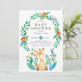 Oerwoud Giraffe Boy Baby shower Kaart (Staand voorkant)