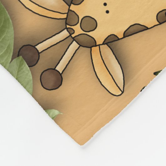 Oerwoud, Giraffe, leeuw, Zebra, aap Fleece Deken (Hoek)