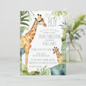 Oerwoud Giraffe Maak kennis met het Baby shower Kaart (Staand voorkant)