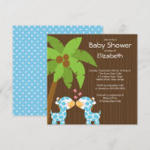 Oerwoud Giraffe Multiple Baby Shower Invitaties Kaart (Voorkant / Achterkant)