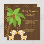 Oerwoud Giraffe Multiple Baby Shower Invitaties Kaart (Voorkant / Achterkant)