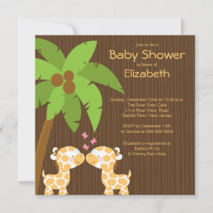 Oerwoud Giraffe Multiple Baby Shower Invitaties Kaart