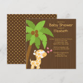 Oerwoud Giraffe Neutrale Babyschoenen Kaart (Voorkant / Achterkant)