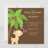 Oerwoud Giraffe Neutrale Babyschoenen Kaart (Voorkant)