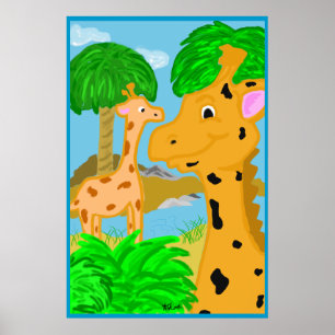 Oerwoud Giraffe Poster afdrukken