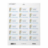 OERWOUD GIRAFFE PRINT (BLAUW) MAILINGLABEL ETIKET (Full Sheet)