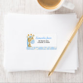 OERWOUD GIRAFFE PRINT (BLAUW) MAILINGLABEL ETIKET (Insitu)