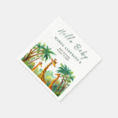 Oerwoud Giraffe Schattigeste Hallo Baby shower Ele Servet (Hoek)