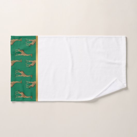 OERWOUD GIRAFFE TRIMMED GOLD BATHROOM TOWEL SET BAD HANDDOEK (Handdoek)