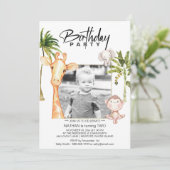 *~* Oerwoud Giraffe TWEE 2 AR21 Foto Birthday Kaart (Staand voorkant)